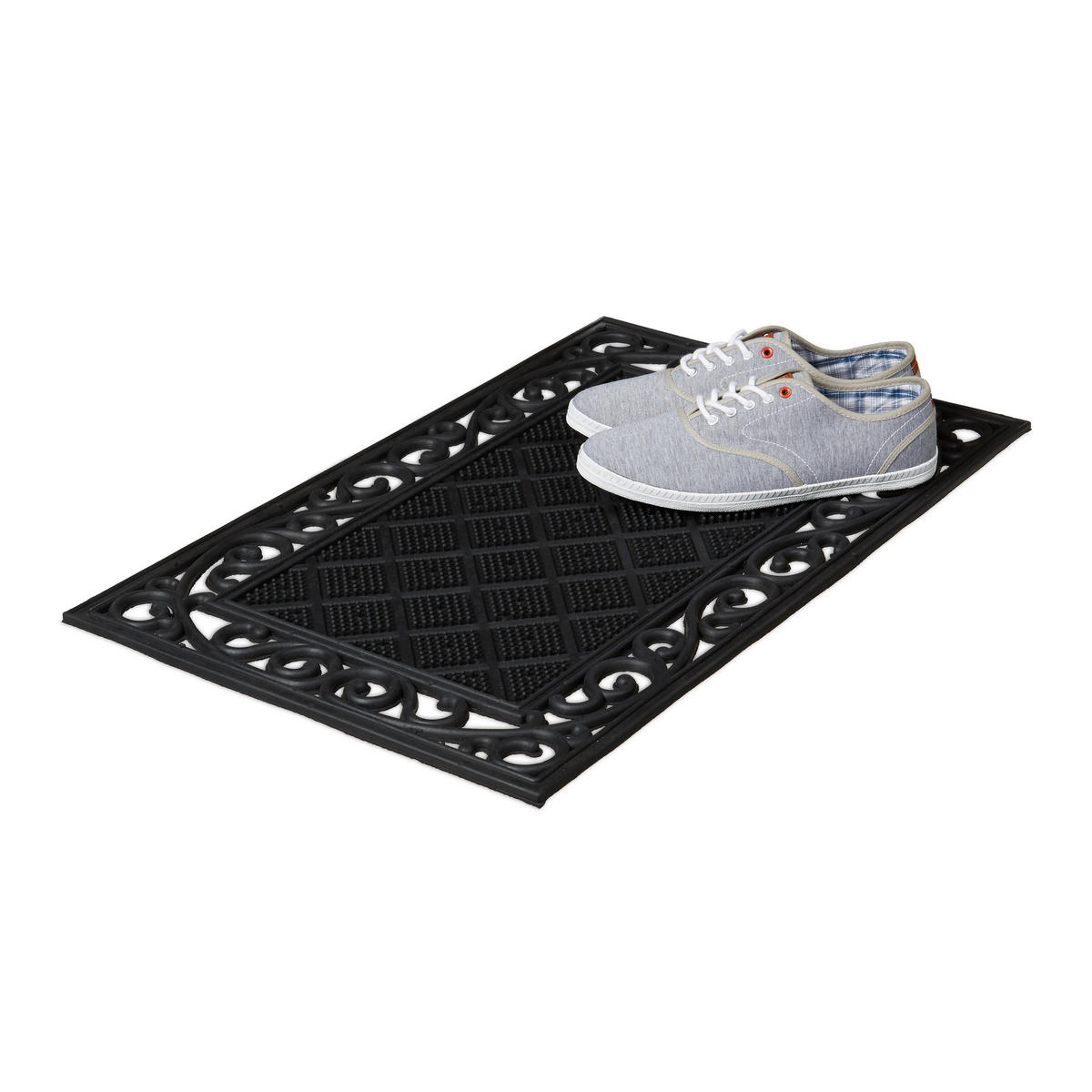 FUSSABTRETER - Schwarz, Kunststoff (75/45cm) - Relaxdays