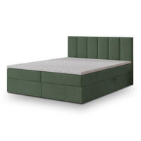 BOXBETT MERIL 180x200 cm mit Matratze und Topper - Grün - Grün, Holz (180/200cm) - MASSENO