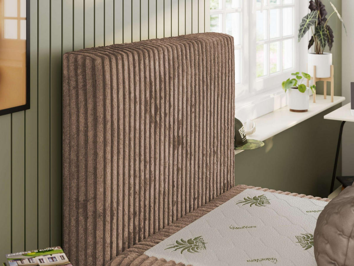 JUGENDBETT TILIO 90/200 - Braun - H4 - Links Seite - Braun, Textil (90/200cm) - MKS