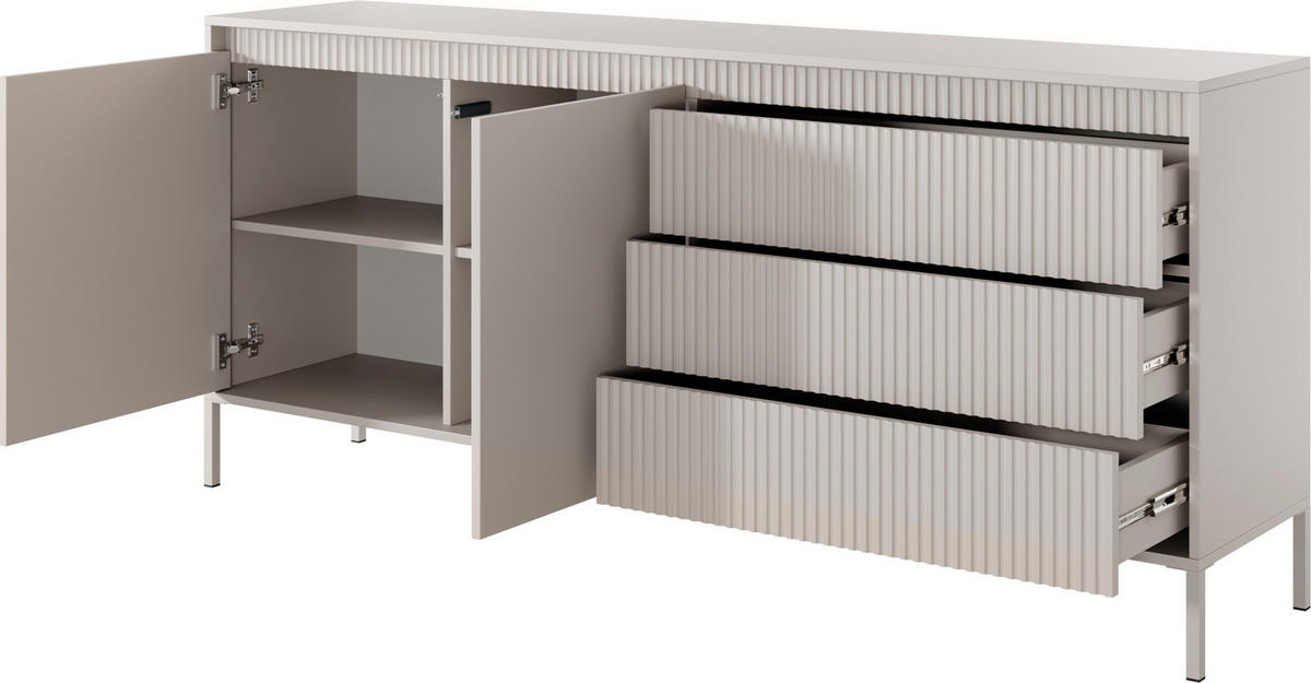SIDEBOARD Cindy Beige 187/81/40 cm - Beige/Braun, Holzwerkstoff/Metall (187.1/81.4/39.5cm) - WFL GROUP
