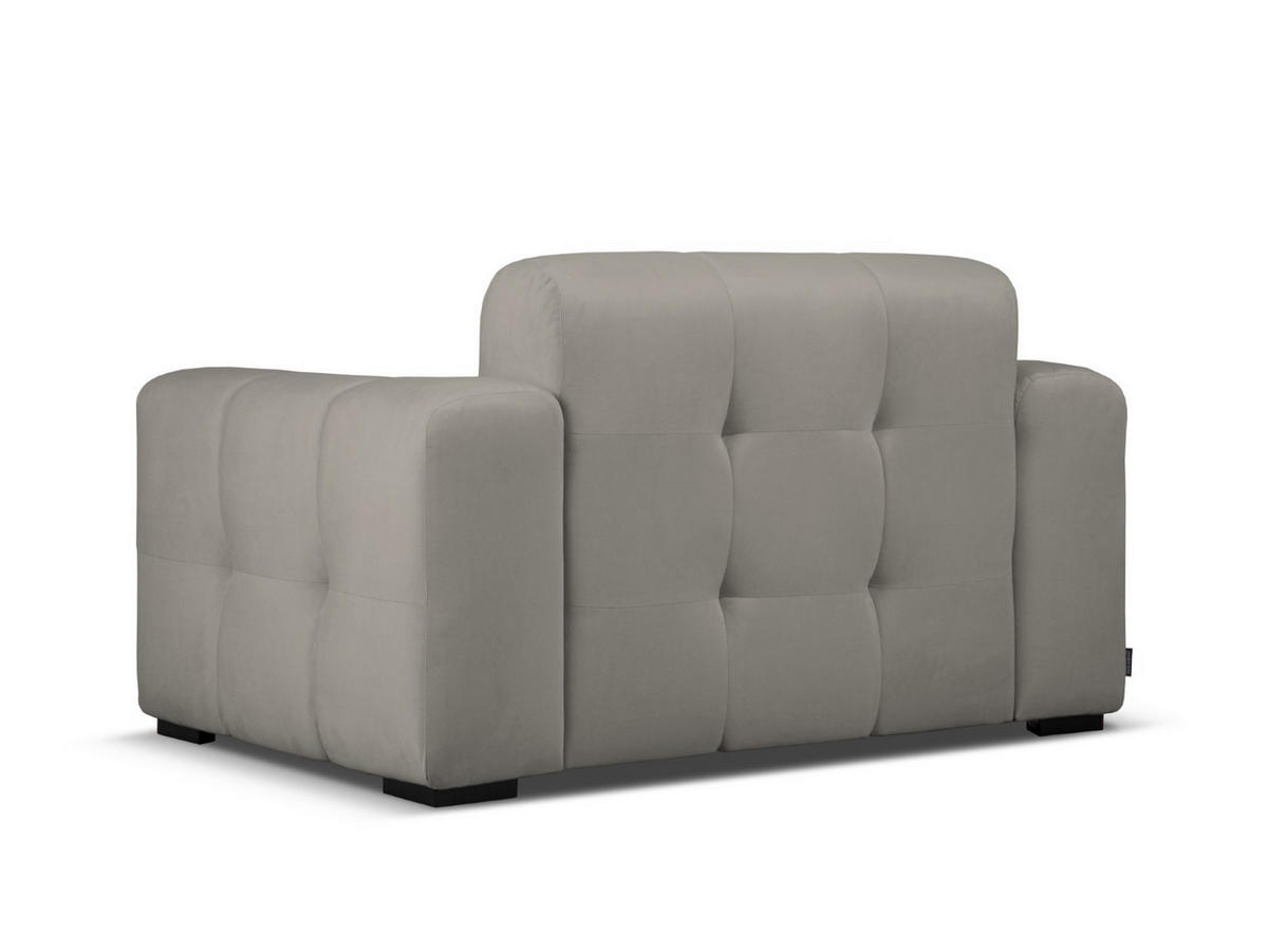 SOFA Kendal aus Samt dunkelgrau 2 Sitzplätze - Dunkelgrau, Textil (156/79/103cm) - Micadoni