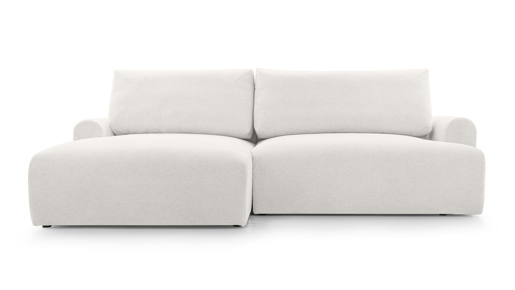 ECKSOFA mit Schlaffunktion Bordon, Weiß - Weiß, Textil (150/260cm) - Fedve