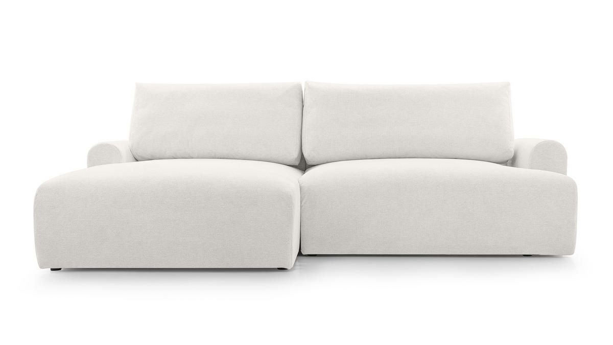ECKSOFA mit Schlaffunktion Bordon, Weiß - Weiß, Textil (150/260cm) - Fedve
