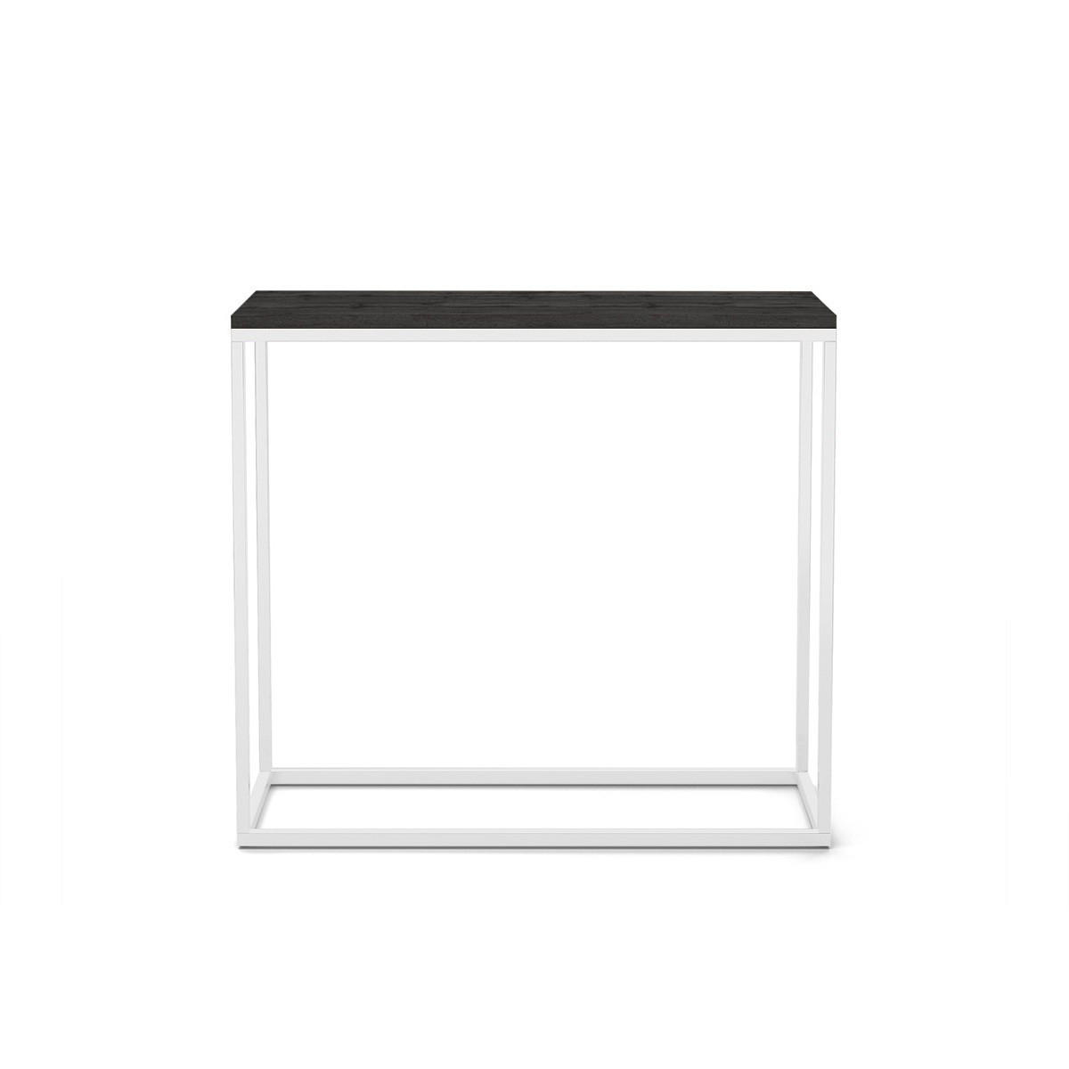KONSOLENTISCH Well 80 Schwarz, Weiße Beine - Schwarz/Weiß, Holzwerkstoff/Metall (25/80/80cm) - Bettso