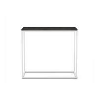 KONSOLENTISCH Well 80 Schwarz, Weiße Beine - Schwarz/Weiß, Holzwerkstoff/Metall (25/80/80cm) - Bettso
