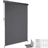 SENKRECHTMARKISE Eloise,inkl. Wandhaltern,dunkelgrau - Dunkelgrau, Kunststoff (120/250cm) - tectake