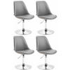 DREHSTUHL 4er Set Lederlook grau - Chromfarben/Grau, Textil/Metall (48/76/57cm) - CLP