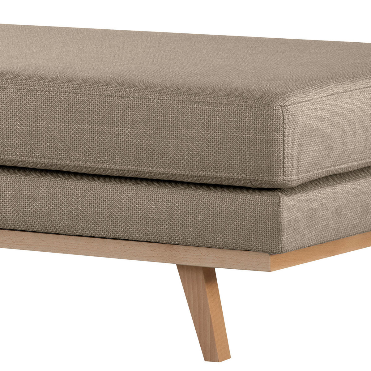 HOCKERBANK - Taupe/Buchefarben, Buchenholz/Textil (180/43/81cm) - home24