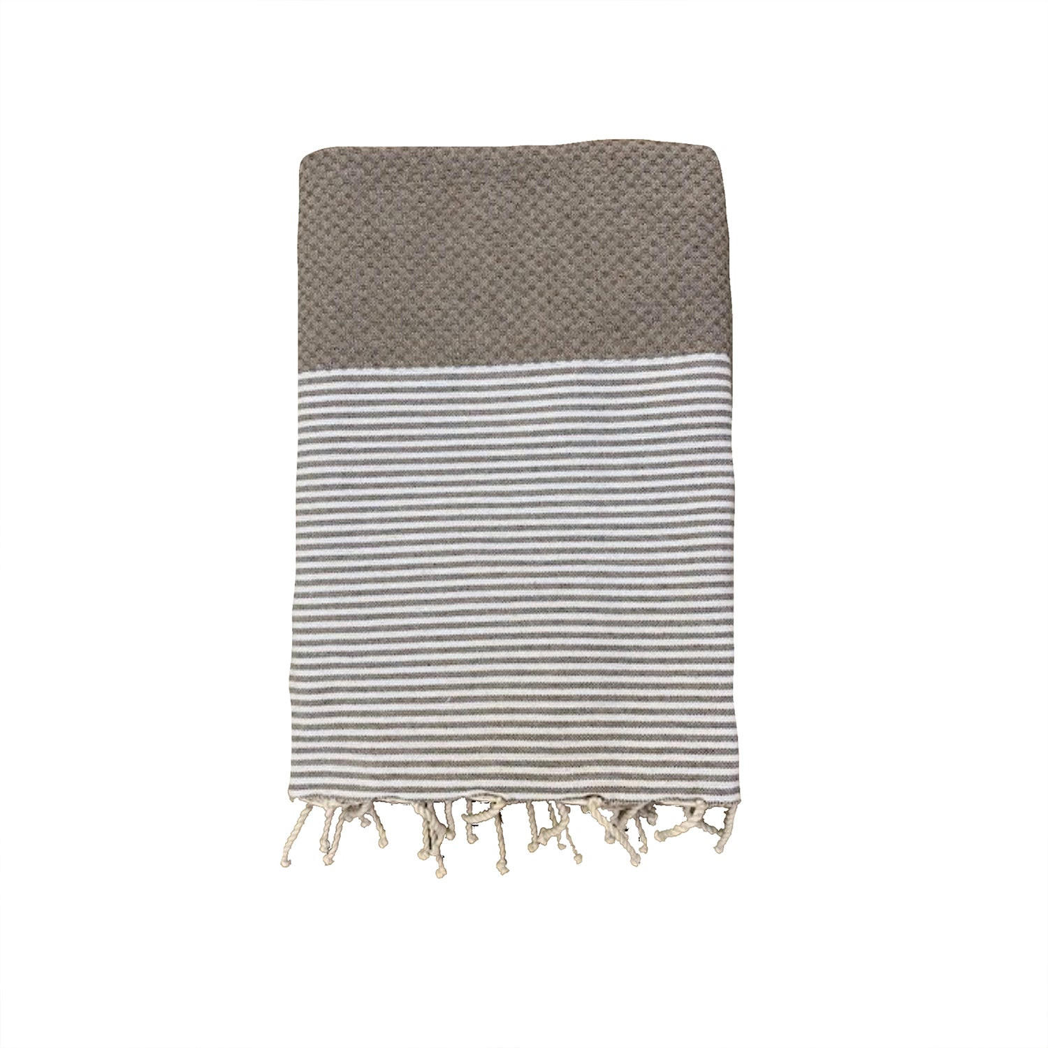 HAMAMTUCH Mikanda Taupe 100x200 190g/m² - Grau, Textil (100/200cm) - LE COMPTOIR DE LA PLAGE