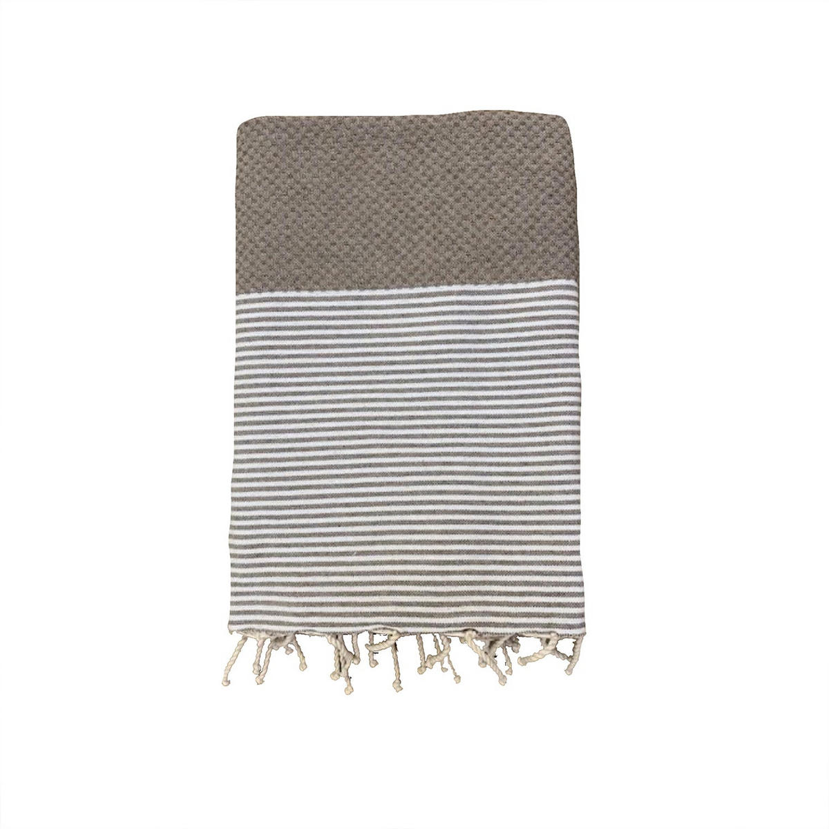 HAMAMTUCH Mikanda Taupe 100x200 190g/m² - Grau, Textil (100/200cm) - LE COMPTOIR DE LA PLAGE
