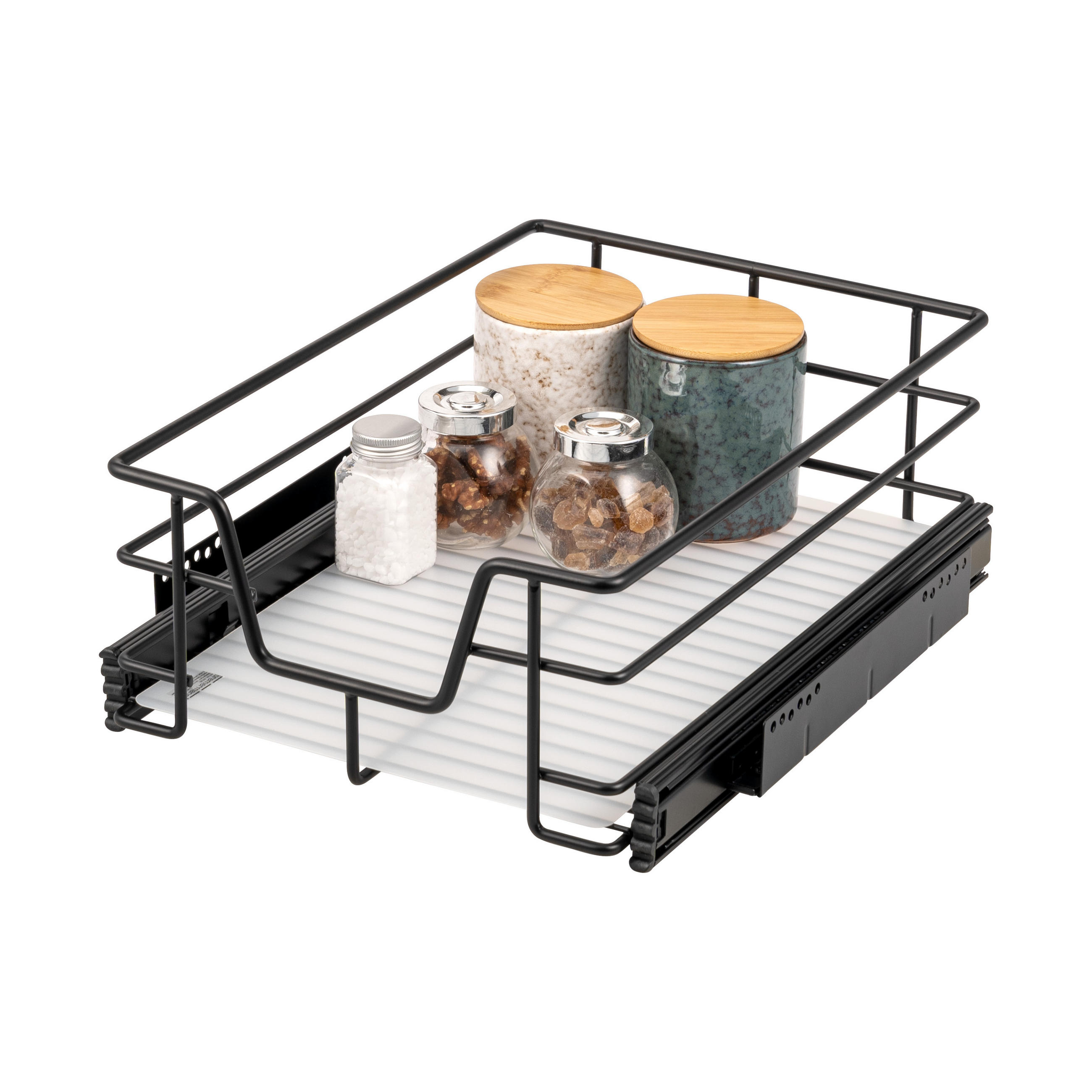 TELESKOPSCHUBLADE, schwarz, Metall - Schwarz, Metall (37/14/44cm) - bremermann