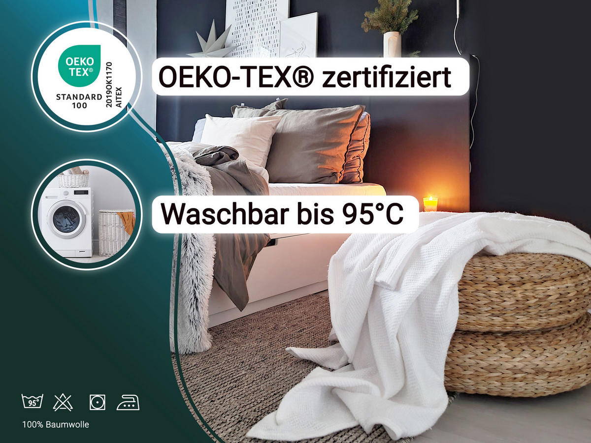 KUSCHELDECKE, 150x225 cm, 100% Baumwolle, Weiß - Weiß, Textil (150/220cm) - Zollner