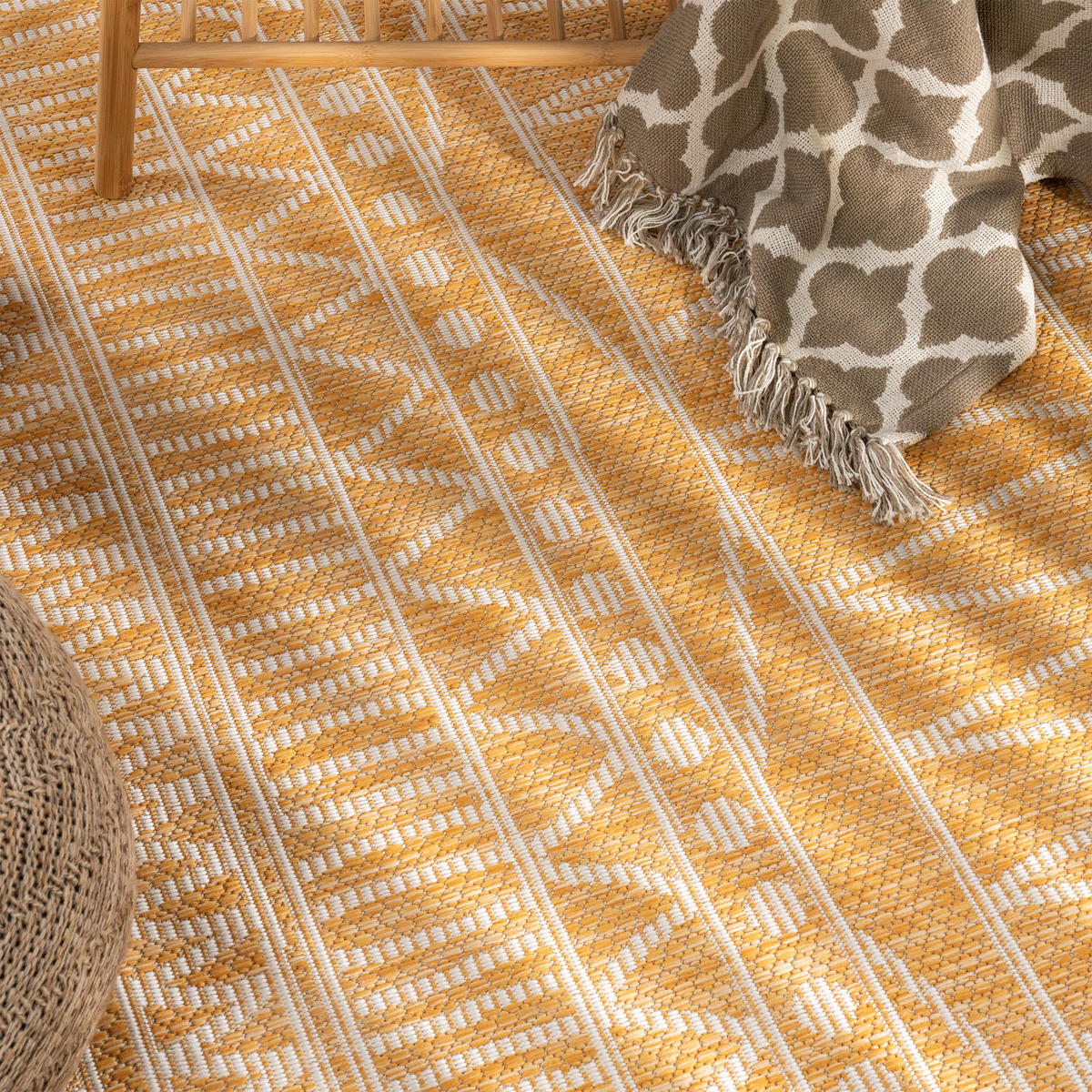 OUTDOORTEPPICH 60/100 cm Illusion 321 - Gelb, Textil (60/100cm) - Paco Home