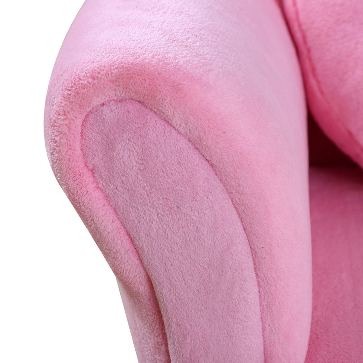 KINDERSOFA mit Holzgestell, Schaumstoffpolster, Erdbeer-Kissen 90/53/48 cm Pink - Pink, Holz (53/48/90cm) - Redom