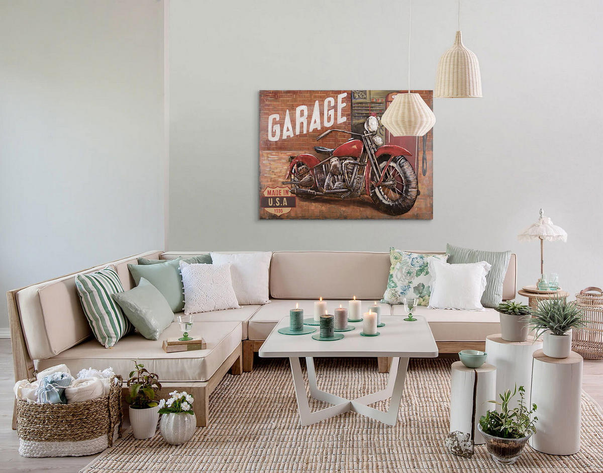 METALLBILD Rot 100/70 cm - Rot/Braun, Metall (6/70cm) - KUNSTLOFT