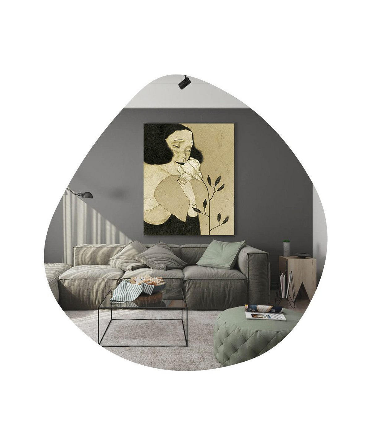 WANDSPIEGEL Transparent Asymmetrischer Dekospiegell - Transparent, Holzwerkstoff (60/60/3cm) - Ibonto