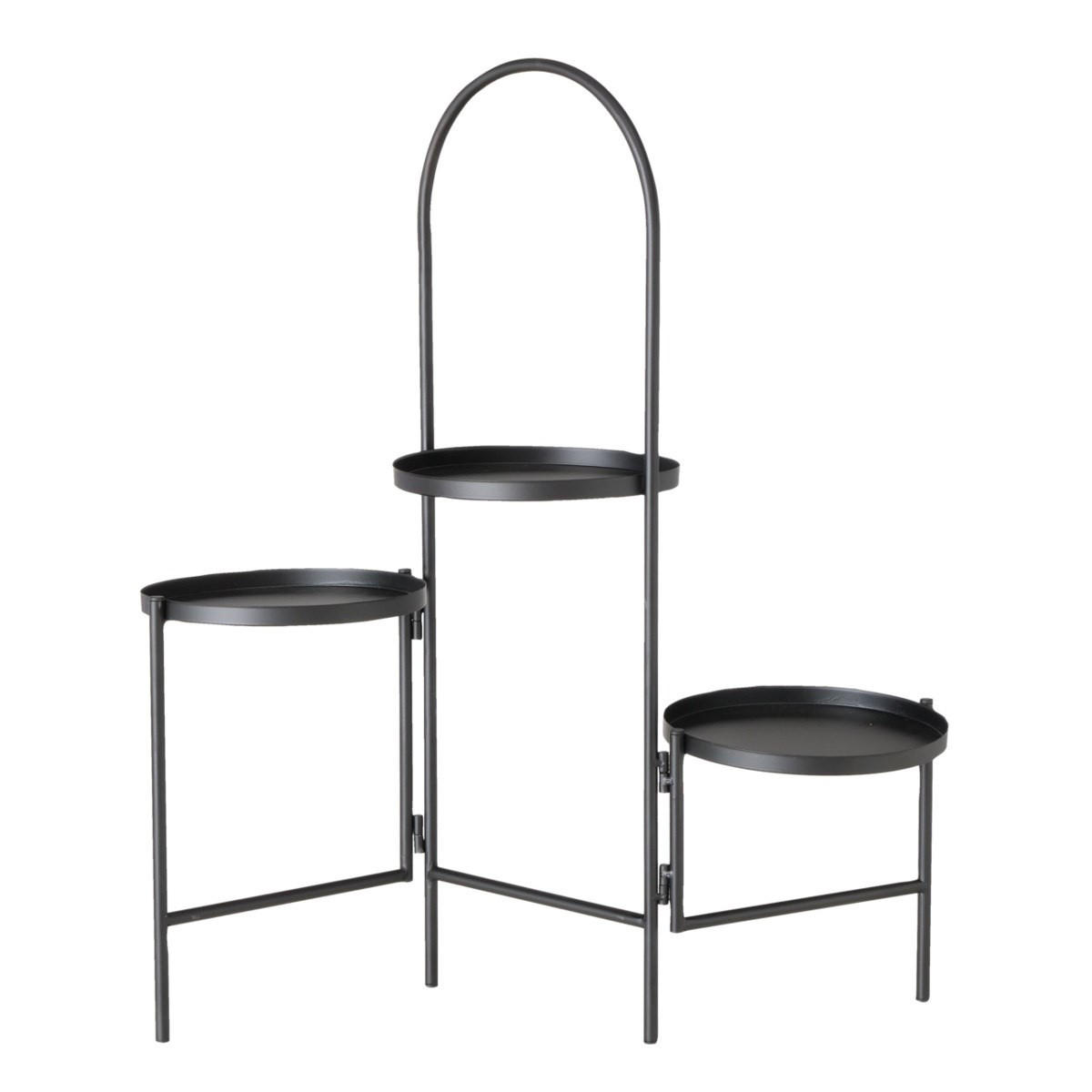 BLUMENSTÄNDER Schwarz 68 cm 3 Ebenen - Schwarz, Metall (50/34/68cm) - Boltze Home