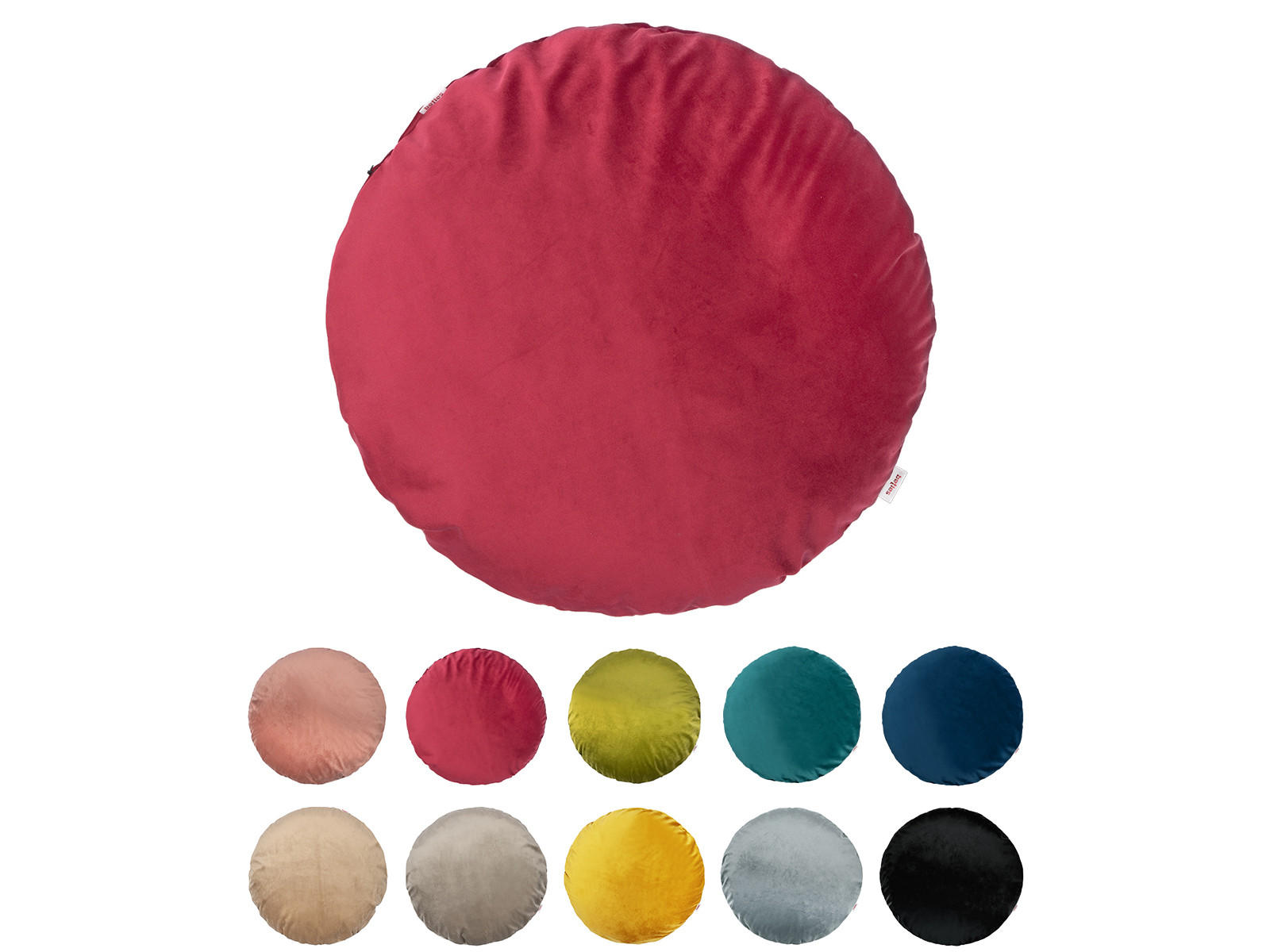 KISSENHÜLLE Rund Samt&Sonders karmin-rot 60 cm Ø - Rot, Textil (60/60cm) - beties Heimtextil