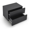 WANDSCHRANK Nachttisch mit 2 Schubladen Schwarz 40x29x30 cm - Schwarz, Holz (40/30/29cm) - Juskys