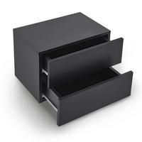 WANDSCHRANK Nachttisch mit 2 Schubladen Schwarz 40x29x30 cm - Schwarz, Holz (40/30/29cm) - Juskys