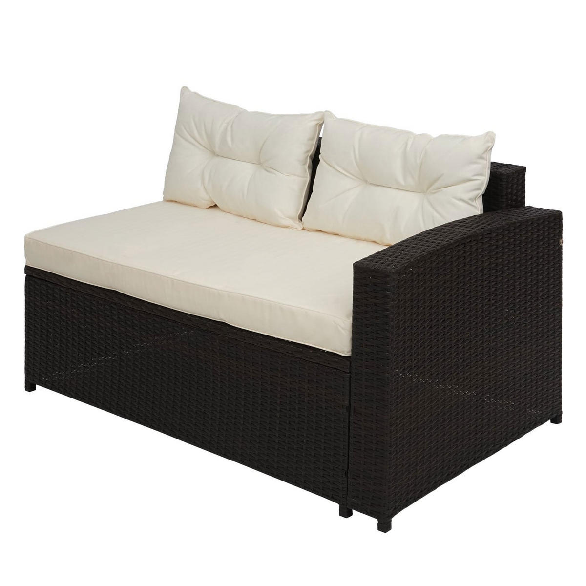 GARTEN-SET Braun Kissen Creme-Beige - Braun, Metall - PROREGAL