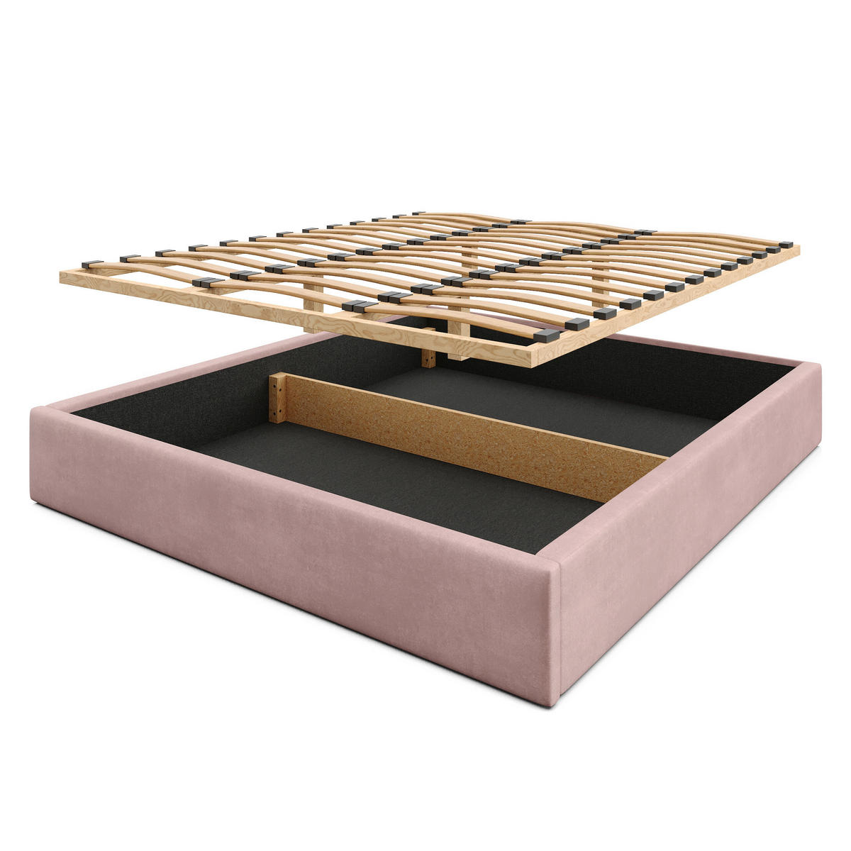 POLSTERBETT 180x200cm Bett mit Stauraum Lattenrost Rosa - Rosa, Holz/Holzwerkstoff (180/200cm) - Muralo