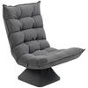 BODENSTUHL Bodensofa mit Verstellbarer Rückenlehne für Wohnzimmer, Büro Grau - Grau, Metall (70/95/62cm) - HOMCOM