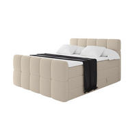 BOXBETT mit Matratze H3/H4 - FAMA-Z KING - 160x200 cm Dunkelbeige Quelle - Creme, Holzwerkstoff (160/200cm) - ALTDECOR