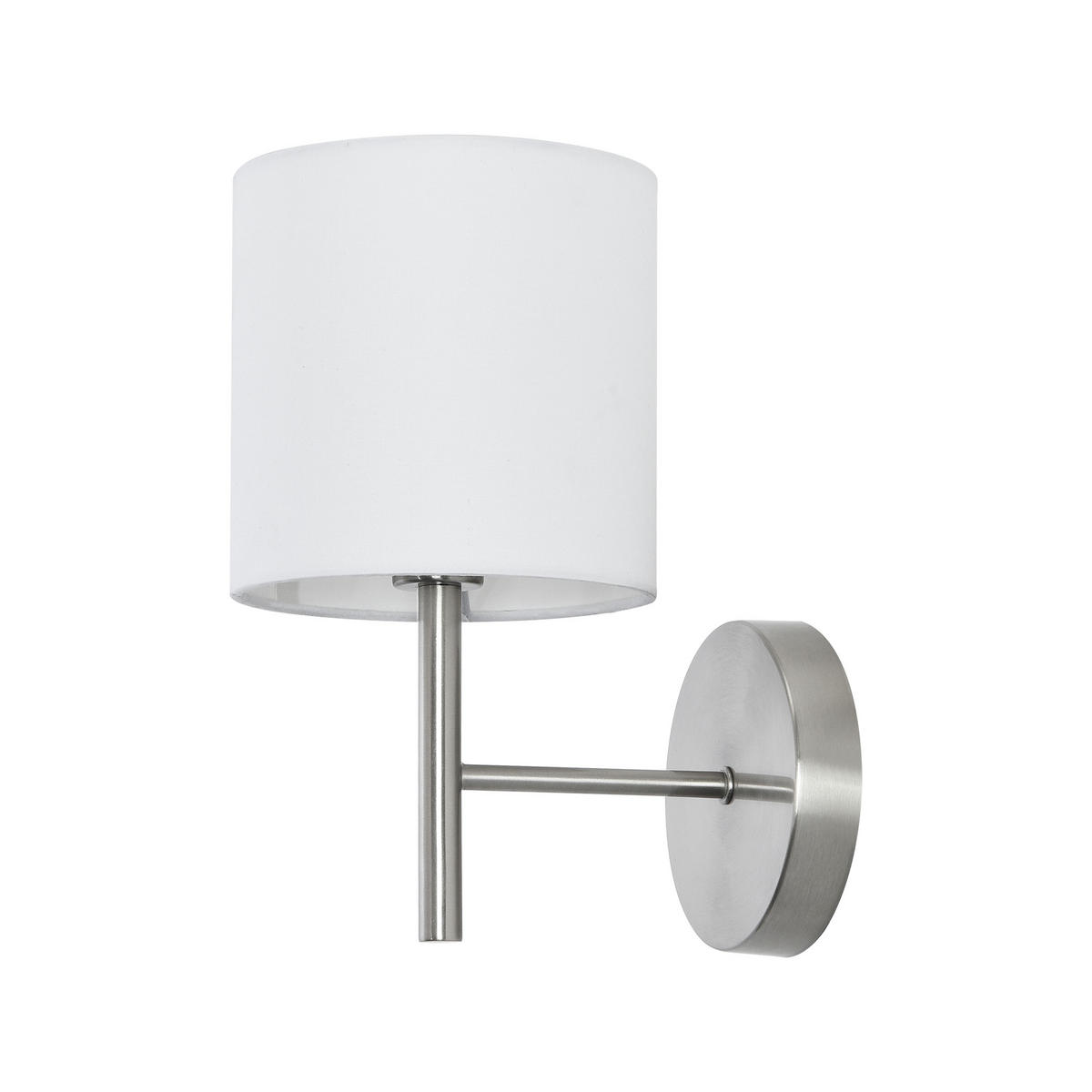 WANDLEUCHTE Winsford - Silberfarben/Weiß, Textil/Metall (21/27/15cm) - lux.pro