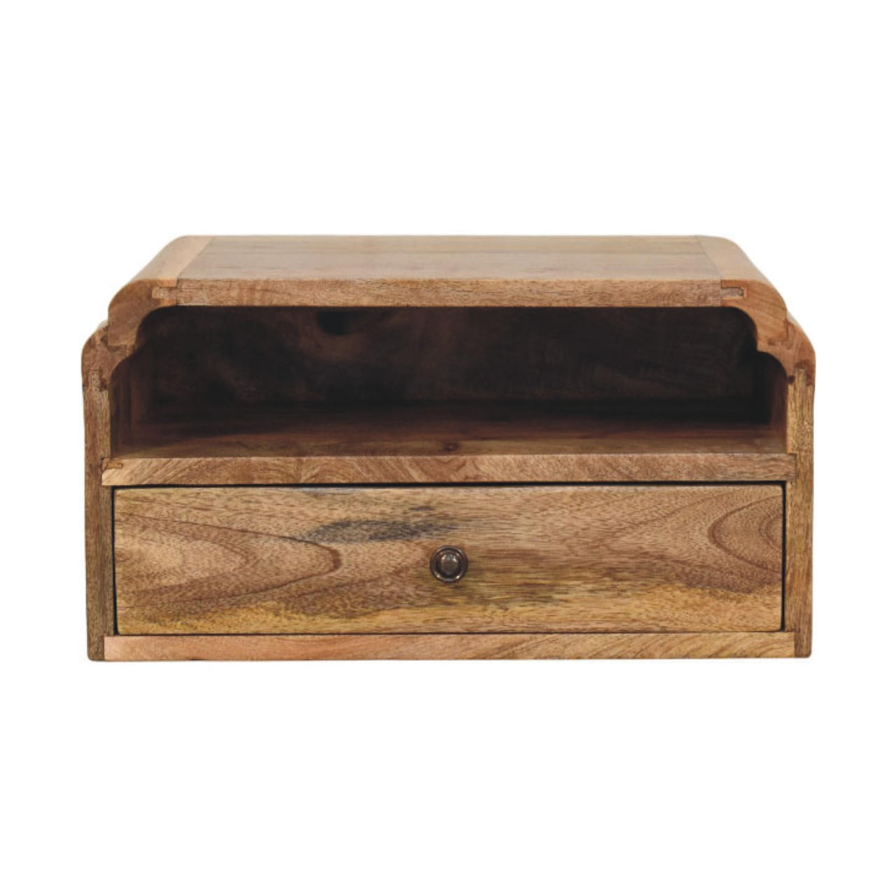 Artisan Furniture KOMODA s elegantním sametovým potahem v mokka povrchu, 3 zásuvky, tmavě hnědá.