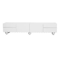 TV-SCHRANK Weiß 175/38/37 cm Doppeltüren Schubladen Flach - Weiß, Karton (38/37/175cm) - PANGIVO