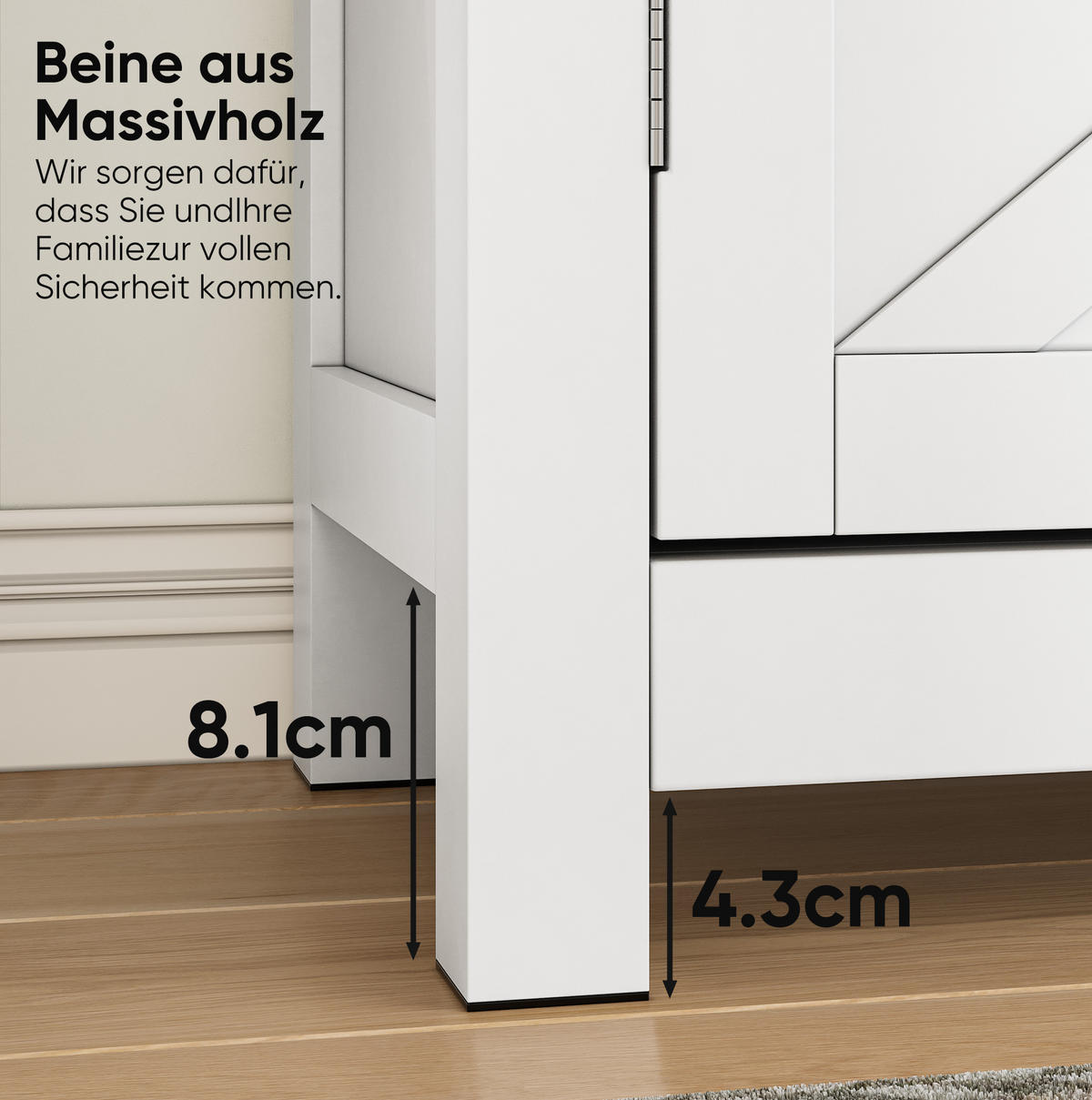 SIDEBOARD 76/83/30 cm Weiß aus MDF mit verstellbarem Einlegeboden - Weiß, Holzwerkstoff (30/83/76cm) - OKMYHOME