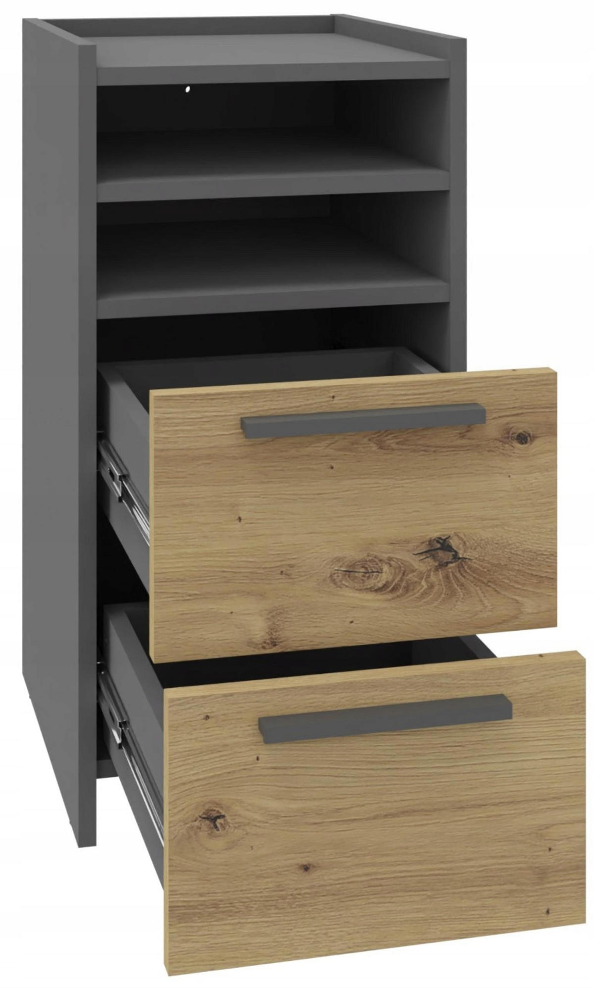 KOMMODE ALTIVO 2SW2O Anthrazit Grau-Artisan Eiche 36/35,6/70,4 cm - Anthrazit/Eiche Artisan, Holzwerkstoff (36/70.4/35.6cm) - Matkam Möbel