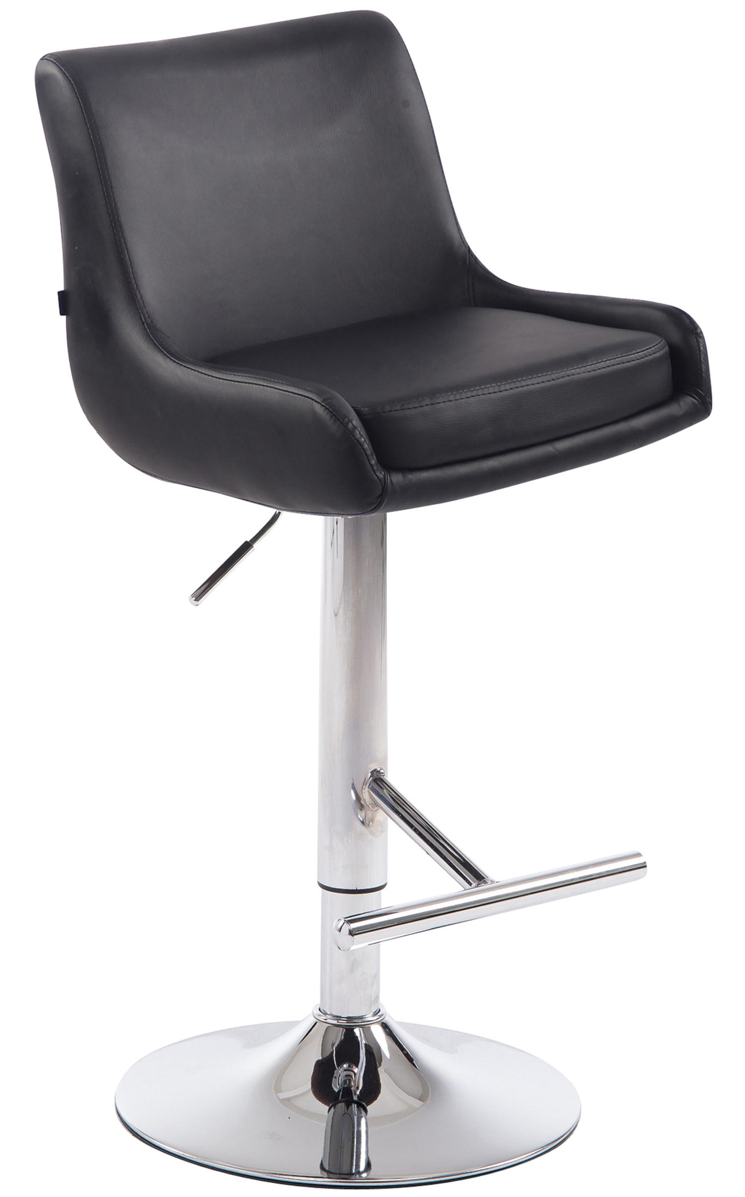 BARHOCKER Cludo, Gestell Metall in Chromoptik, Kunstleder Schwarz - Chromfarben/Schwarz, Kunststoff/Textil (43/100/50cm) - TPFLiving