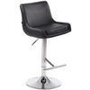 BARHOCKER Cludo, Gestell Metall in Chromoptik, Kunstleder Schwarz - Chromfarben/Schwarz, Kunststoff/Textil (43/100/50cm) - TPFLiving