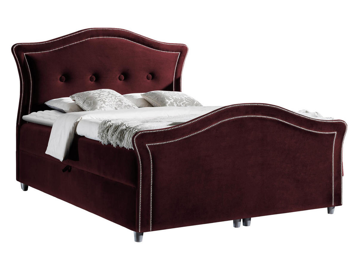 BOXBETT Bedran Lux - Bordeaux, Holz (200/200cm) - MIRJAN24