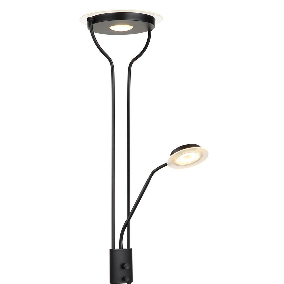 STEHLEUCHTE BRIANT LED Metall Schwarz matt Lesefunktion - Schwarz, Glas (28/25.5/180cm) - Globo Lighting