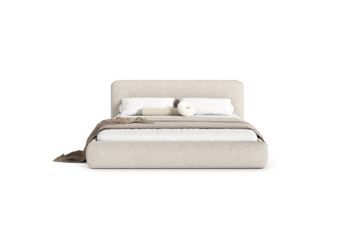 POLSTERBETT ODETTE mit Bettkasten, Beige Wind 05 - 180x200 cm - Beige/Naturfarben, Holz/Textil (180/200cm) - mybed.