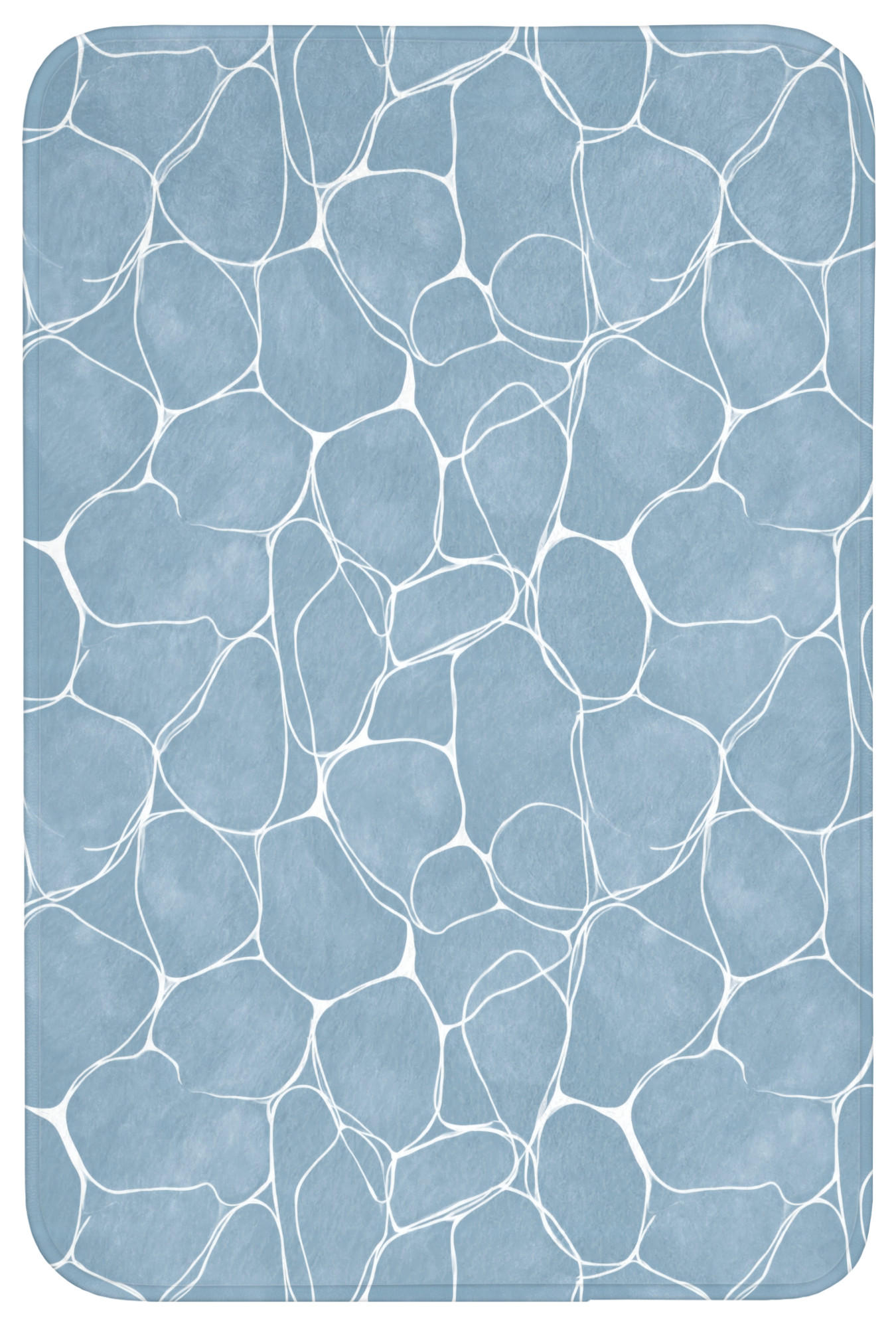BADEMATTE Organisch - Muster - Blau 60x90 cm - Hellblau, Kunststoff/Textil (60/90cm)