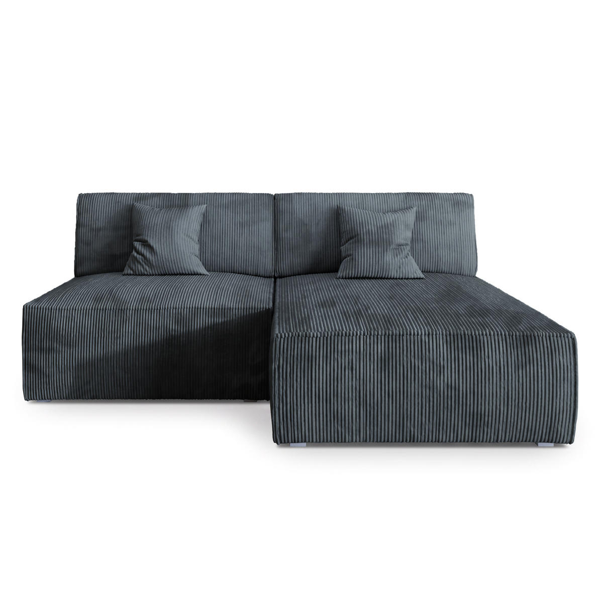 ROHOVÁ SEDAČKA FIORO grafitová - šedá/grafitová, dřevo/textil (204/148cm) - MASSENO
