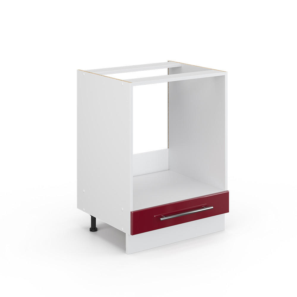 HERDUMBAUSCHRANK Fame-Line Bordeaux Hochglanz 60 cm ohne AP - Bordeaux/Weiß, Holzwerkstoff (60/82/51.6cm) - Vicco