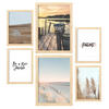 POSTER Set Mit 6 Strand Wandbild A3 & A4 Rahmen Aus Hellem Holz - Beige, Papier (29/3cm) - Nacnic