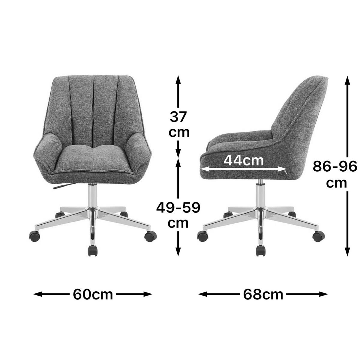 BÜROSTUHL Mika-Megan - Chromfarben/Creme, Textil/Metall (60/85/68cm) - DUBI Möbel