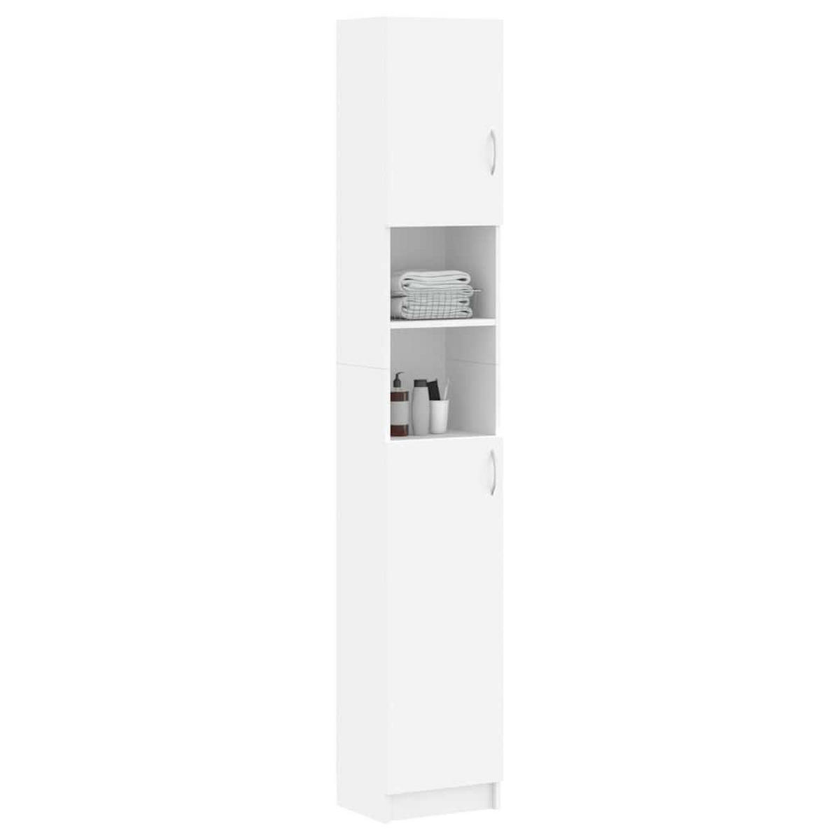 BADEZIMMERSCHRANK Weiss 32/25,5/190 Cm Holzwerkstoff - Weiß, Holzwerkstoff (25.5/190/32cm) - vidaXL