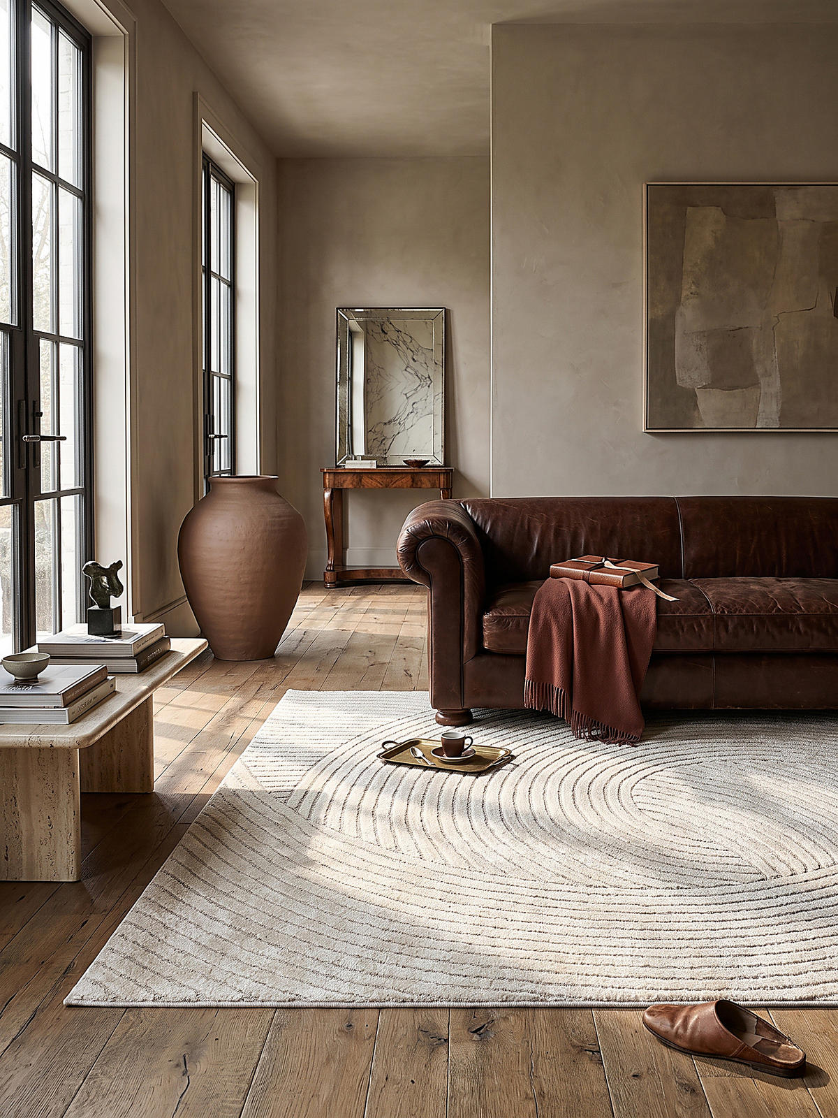 KURZFLORTEPPICH Geometrisch CETINA Polypropylen Creme 140 x 200 cm - Beige, Textil (140/200cm) - KADIMA DESIGN