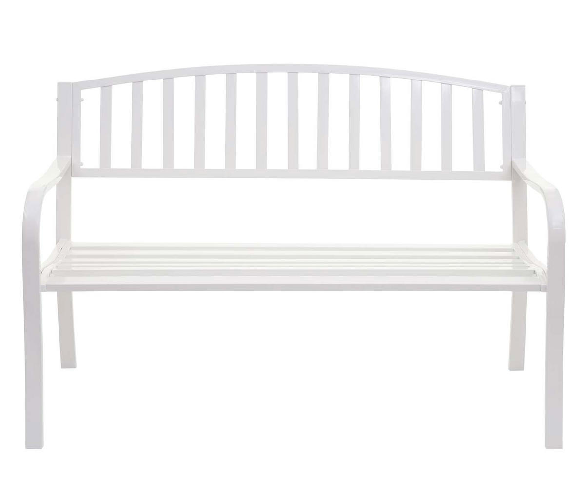 GARTENBANK Weiß - Weiß, Metall (128/87/58cm) - MCW