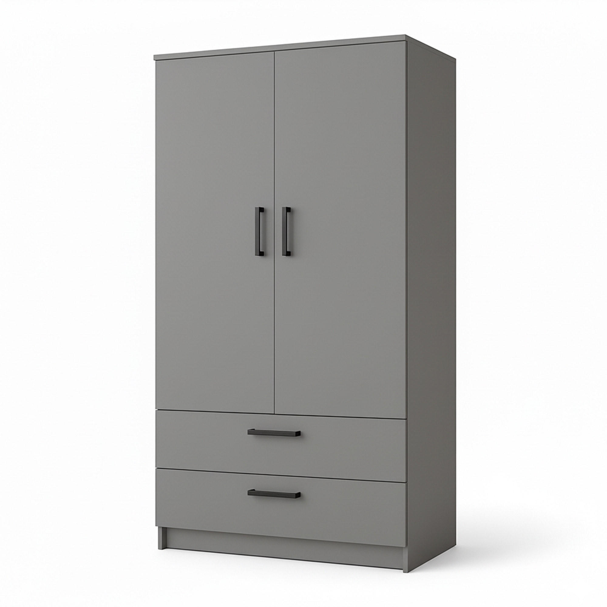 Masseno Drehtürenschrank Grau 90x180x50 cm