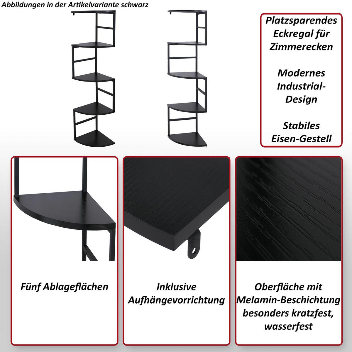 ECKREGAL Dunkelbraun - Dunkelbraun, Metall (30/128/30cm) - MCW