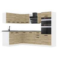 KÜCHE L-Form MELANIE, mit Arbeitsplatten, Sonoma-Eiche - Sonoma Eiche, Holz (360/204/60cm) - B BELINI GROUP