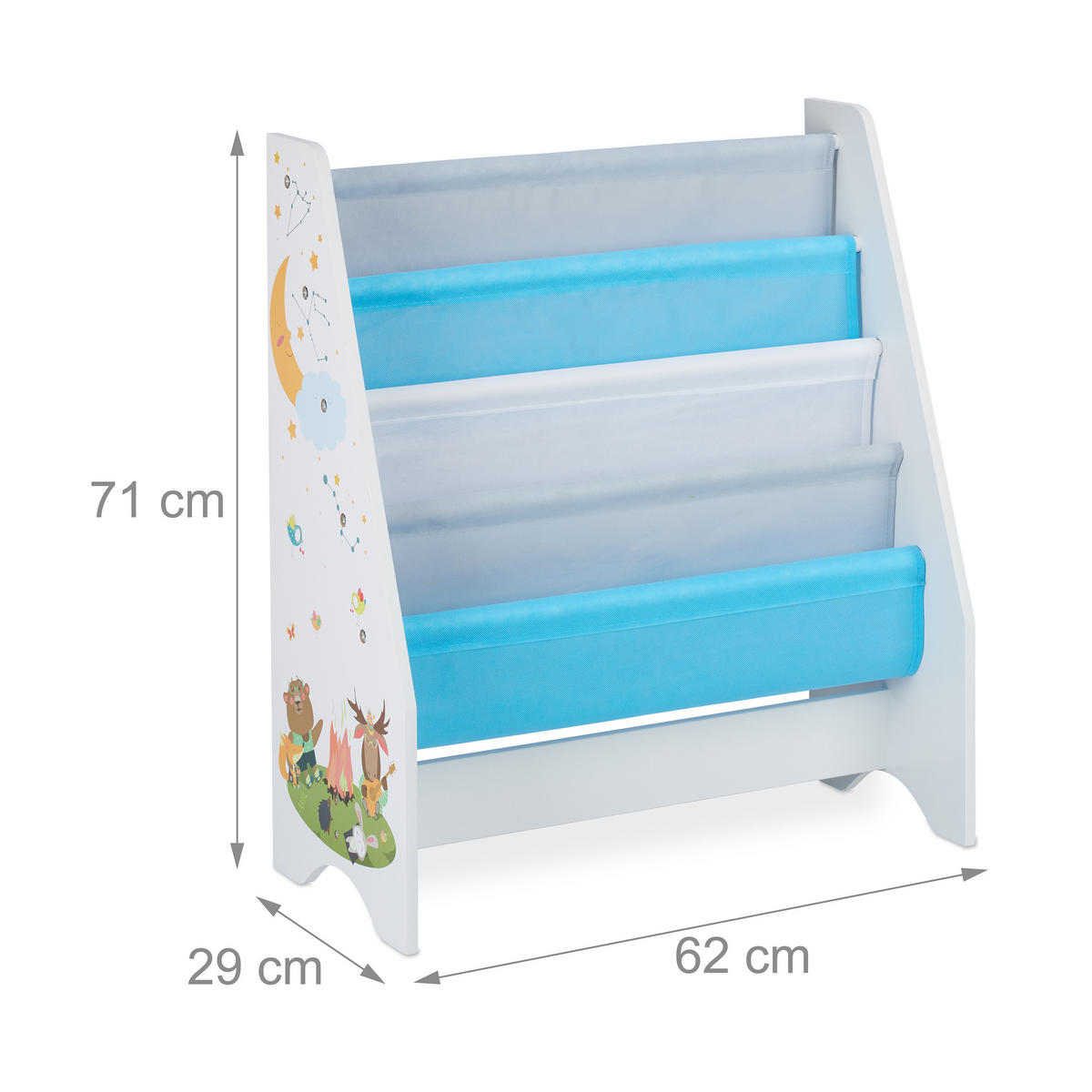 KINDER Bücherregal - Multicolor, Holzwerkstoff/Kunststoff (62/71/29cm) - Relaxdays